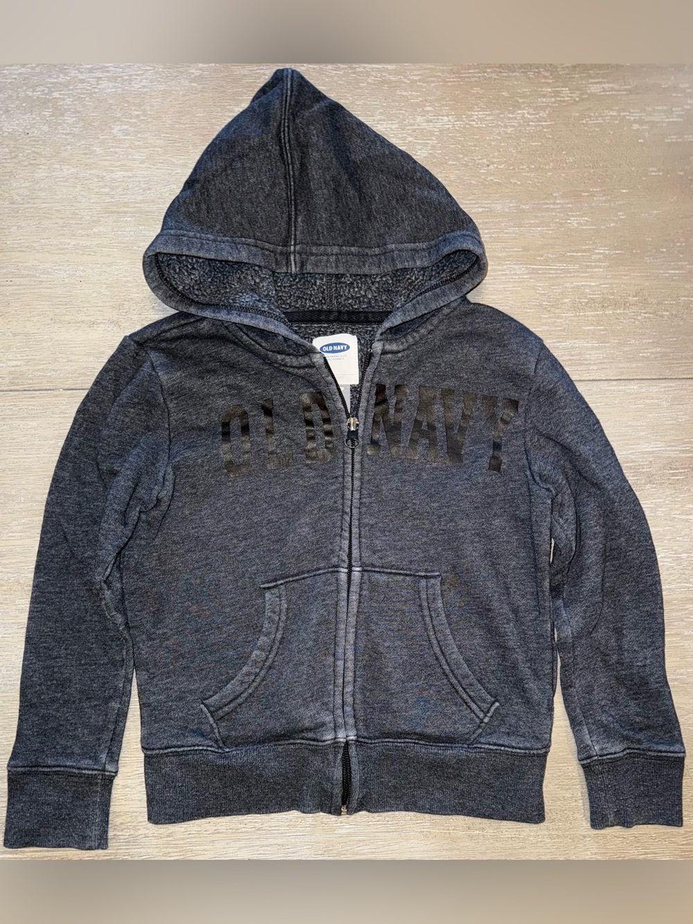 Old Navy Kids Dark Charcoal Hooded Zip-Up Sweatshirt